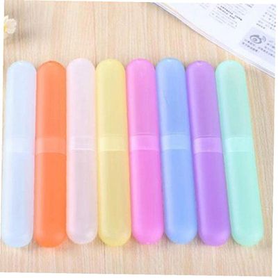 1pc Travel Toothbrush Holder Case Portable Toothbrush Dust Proof Protect Box for Business Trip Holiday Camping Random Color