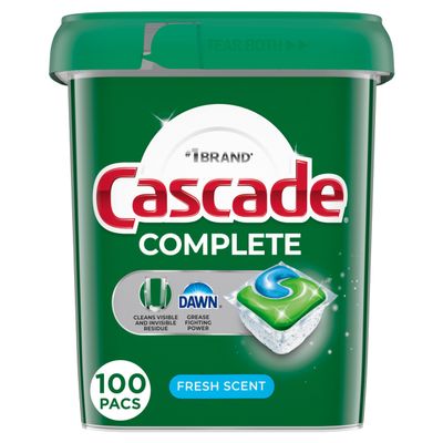 Cascade Complete Dishwasher Pods, Dishwasher Detergent, Dish Detergent Tab Tablets, Fresh, 103 Count (packaging may vary)