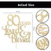 Golden 80 Years Love Blessed Cake Topper - 80th Birthday Cake Topperhappy 80th Birthday Cake Topper,80th Anniversary Wedding Birthday Party Decoration view 2