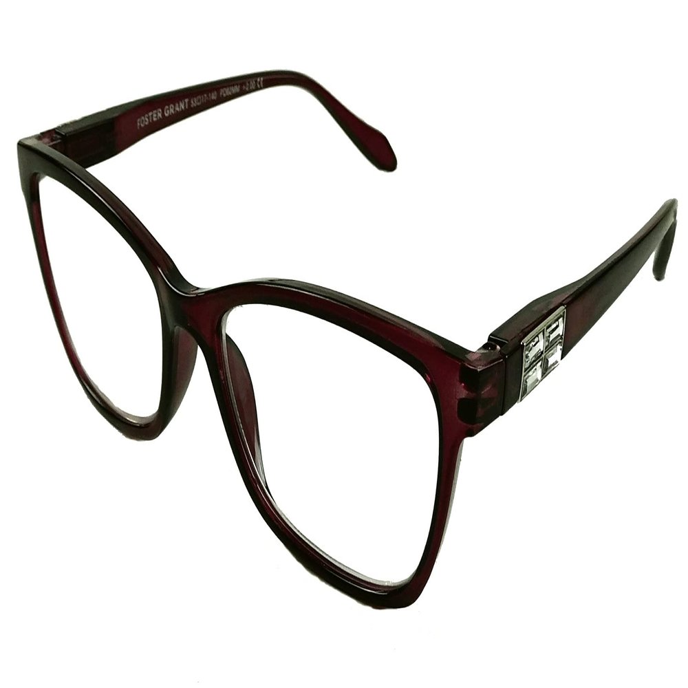 Foster Grant VRL2004 Purple Women's Reading Glasses w/Soft Case (Purple, +2.00)