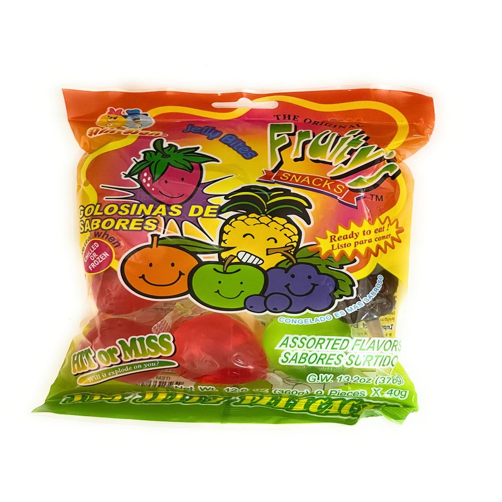 Din Don Fruity's JU-C Jelly Fruit Snacks, TikTok Challeges Games (Pack of 1 (12.6 oz)