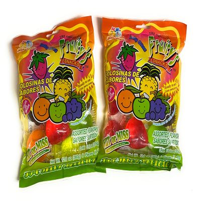 Din Don Fruity's JU-C Jelly Fruit Snacks, Famous TikTok candy for challenges Game (2 Pack x12.6 oz)