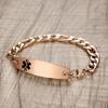 LinnaLove medical alert bracelets for men women Stainless steel Interchangeable medical bracelets, free engraving (ROSE GOLD-8.5 inches-customize) view 2
