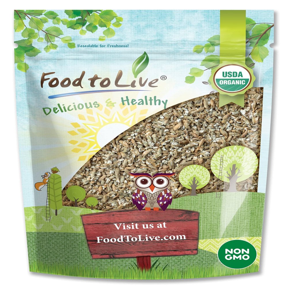 Food to Live Organic Cracked Rye Berries, 8 Ounces - Non-GMO. Crushed & Sifted Groats. Raw, Vegan, Kosher, Bulk. Broken Whole Grain, Great for Cereal & Porridge. Good Source of Fiber & Protein