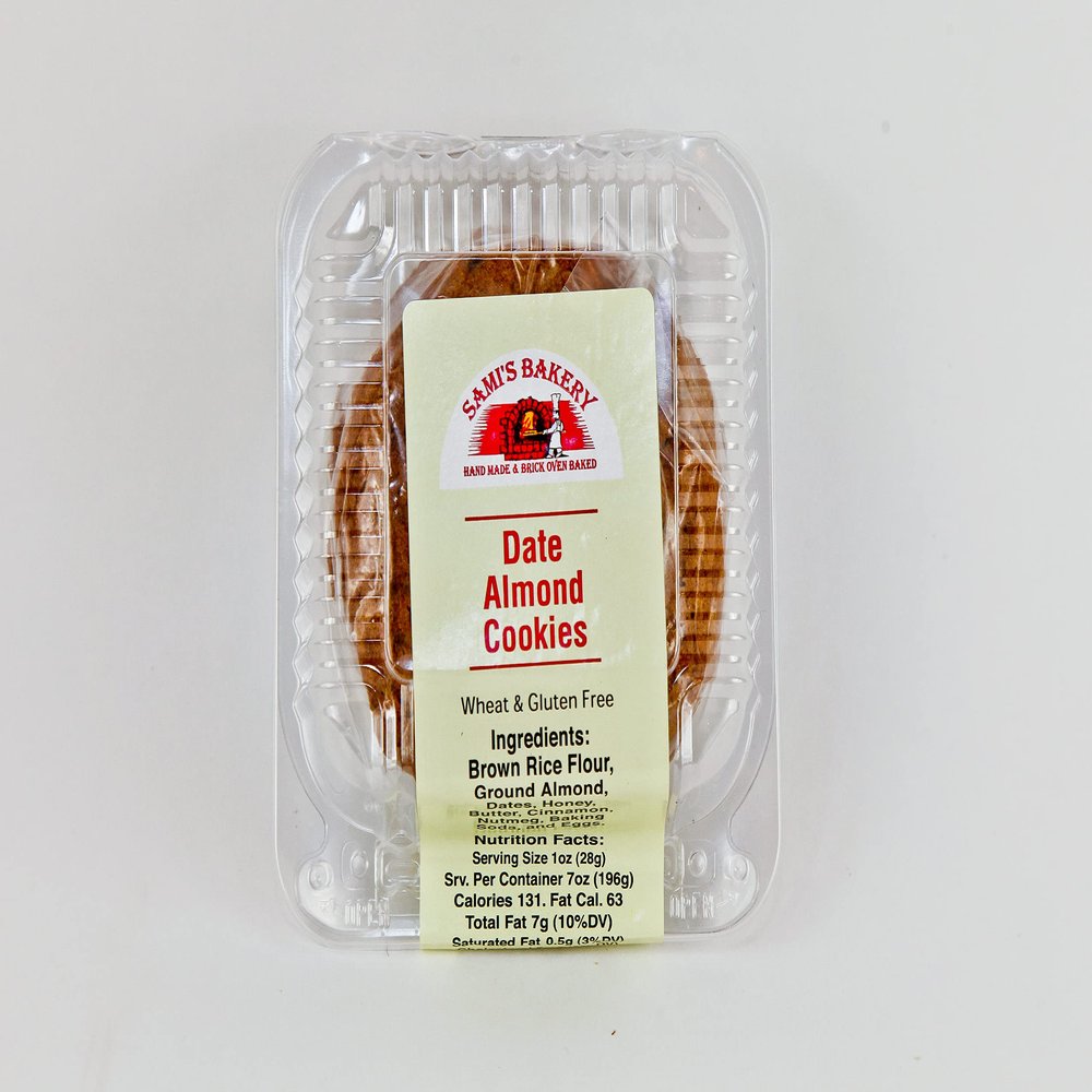 Sami's Bakery Date Almond Cookies - Wheat & Gluten Free