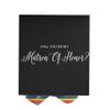 Wedding Goodies Will You Be My Matron of Honor? Proposal Box black - No Border - Rainbow Ribbon Large/White view 2