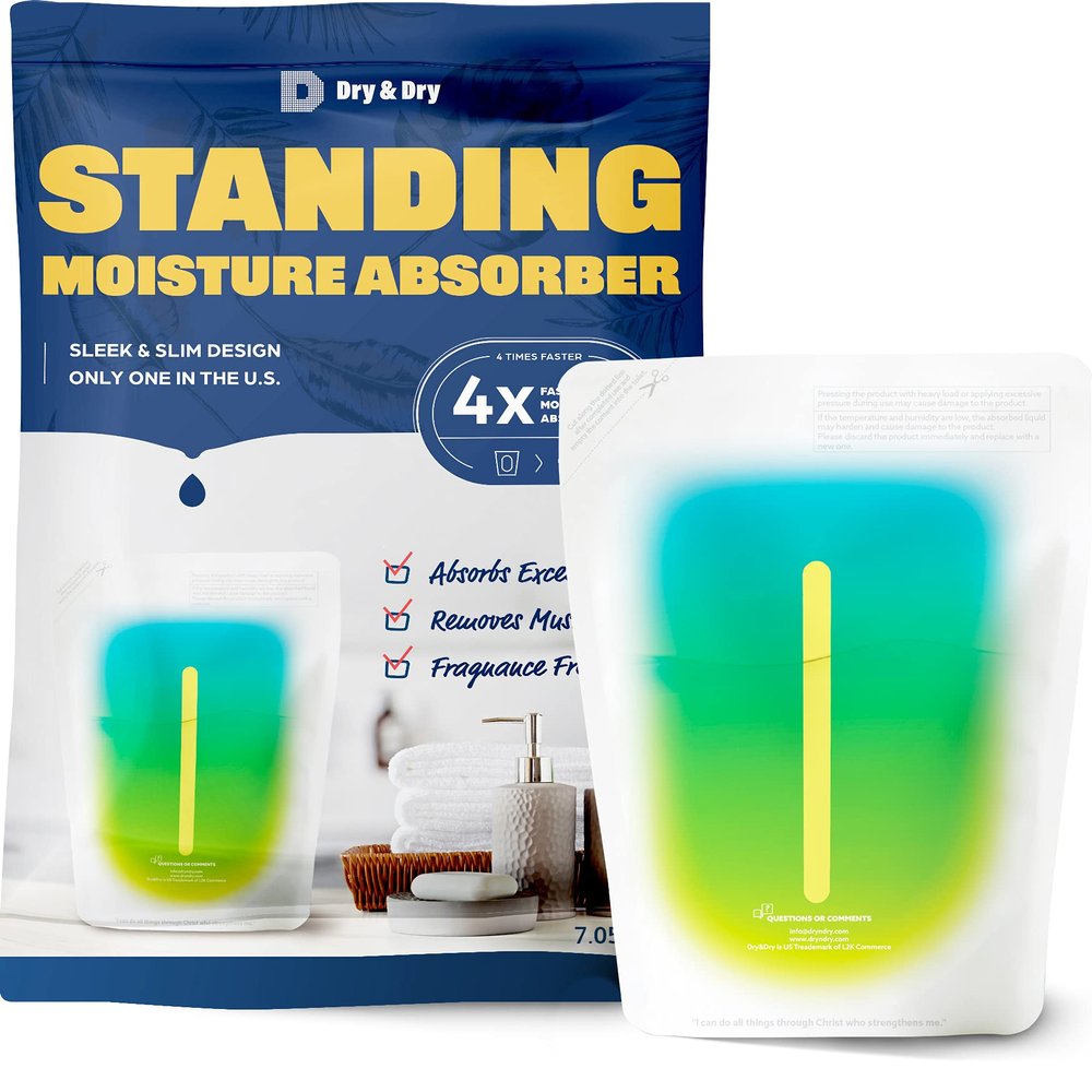 Dry & Dry [35 Packs Standing Moisture Absorbers to Control Excess Moisture for Basement, Closets, Bathrooms, Laundry Rooms - Moisture Absorbers Moisture Absorber
