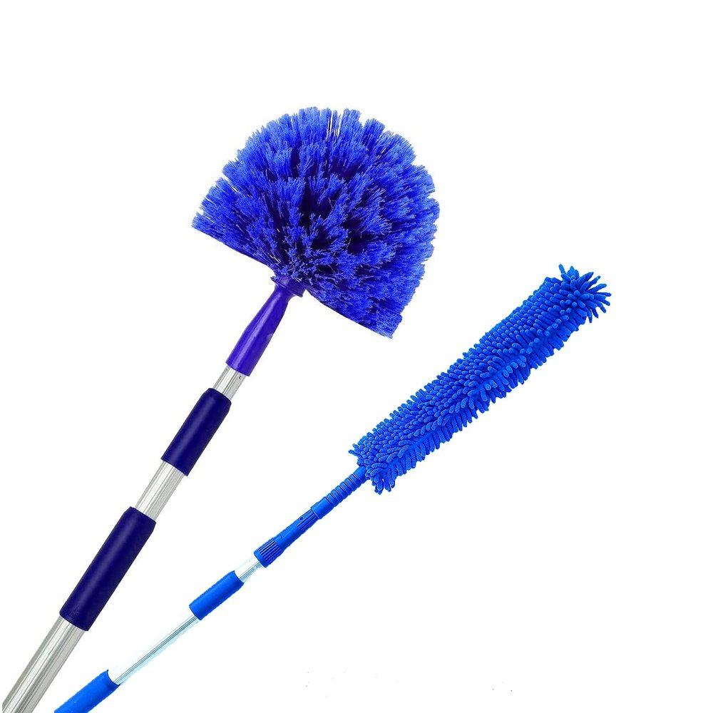 Cobweb Duster Extendable 18 Foot + Spider Web Brush with Pole