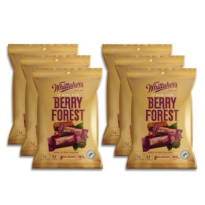 Whittaker's Share Pack Mini Slab Berry Forest 180g (Pack of 6) Made in New Zealand