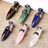 1pc Natural ametista bala Forma pingentes tm Cascalho espcime Reiki cura Pedra pingente para aumento Charme Unisex DIY presente-style3 view 3