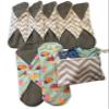 Washable Reusable Sanitary Napkins, Panty Liners, Period Menstrual Pads with Wings, Used for Mild Incontinence or Heavy Flow, Set of 7 with 2 Sizes Medium and Large and Wet Bag for Pads view 1