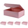 OBMMIRAO Upgrade 5Pcs Pink 13x9x4 Inch Hard Large Gift Box with Lid, Foldable Magnetic Gift Boxes,Groomsman Box Bridesmaid Proposal Box, Reusable Gift Boxes for Clothes view 1