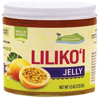 Dip Into Paradise Gourmet Lilikoi Jelly, Passion Fruit Jelly, Made in Hawaii, Dip into Paradise, 7.5 oz.