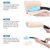 15.7 inch Long Handle Toilet Paper Holder for Elderly and Pregnant Women, Ergonomic Comfort Grip Wipe Aid with No Bend Design Self Wipe Helper Blue view 2