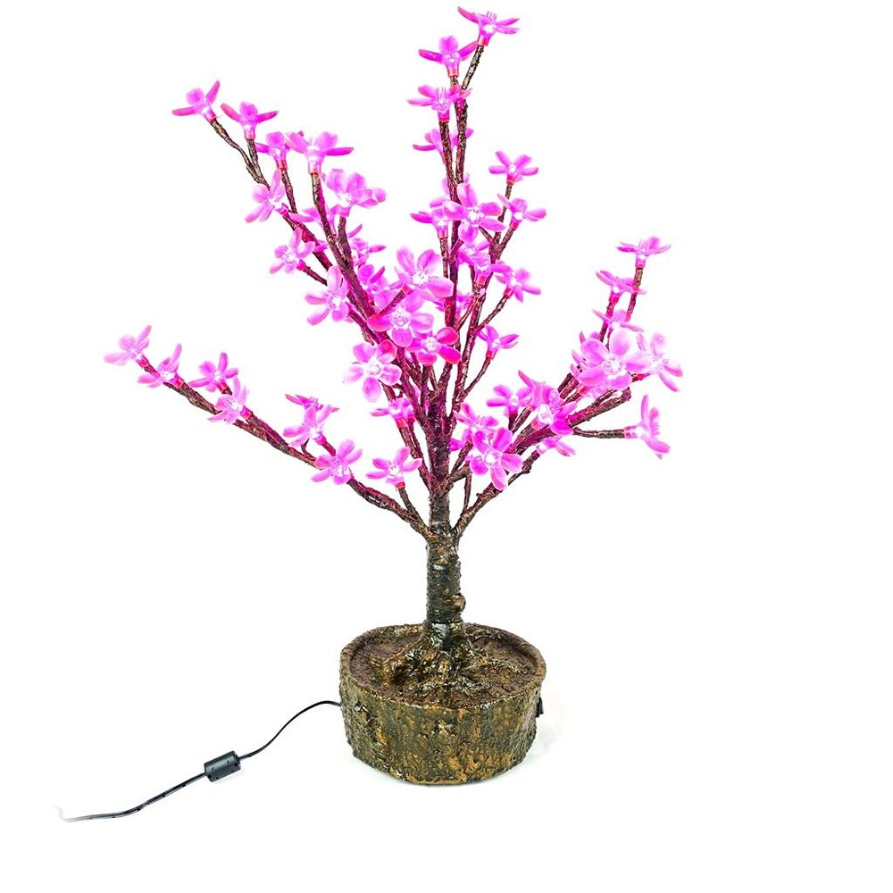 Bright Baum Bonsai Juno Cherry Blossom LED Tree 2' Pink