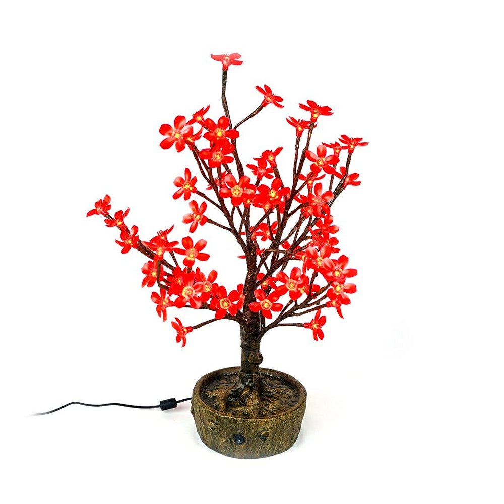 Bright Baum Bonsai Juno Cherry Blossom LED Tree 2' Red