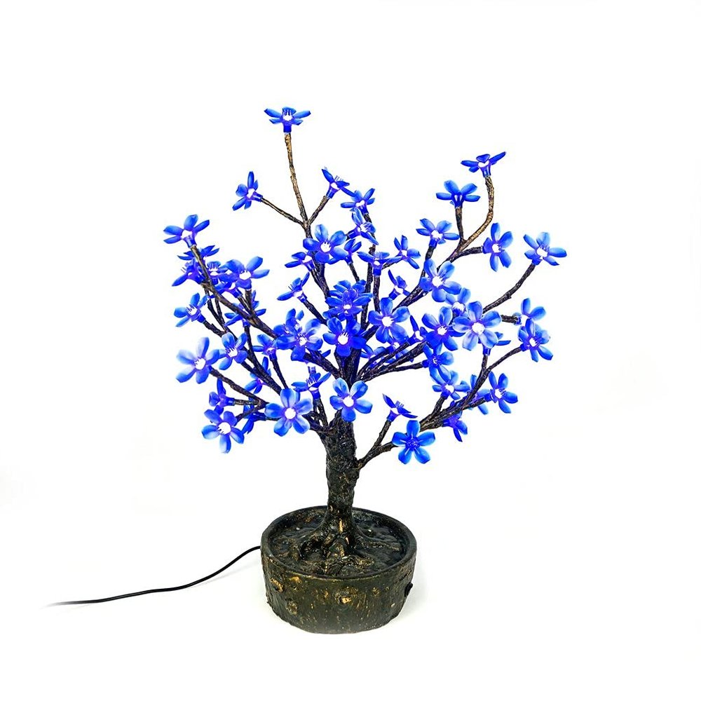 Bright Baum Bonsai Juno Cherry Blossom LED Tree 2'Blue