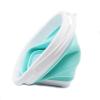 SAMMART 2.6L (0.68 Gallon) Super Mini Sqare Collapsible Plastic Bucket - Foldable Square Tub - Portable Fishing Water Pail - Space Saving Outdoor Waterpot (1, White/Lake Green) view 3