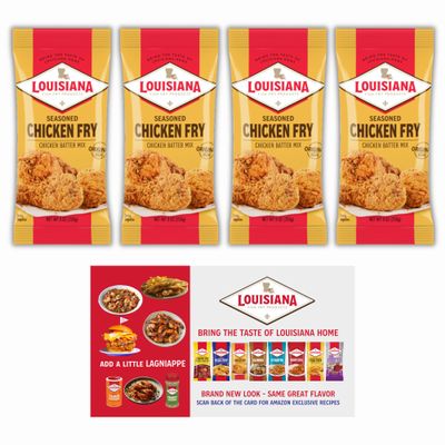 Louisiana Seasoned Chicken Fry Batter Pack of 4 Crispy Southern Coating Mix for Fried Chicken Delicious and Convenient