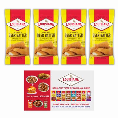 Louisiana Fish Fry, Beer Batter Mix, 8.5 oz (Pack of 4)
