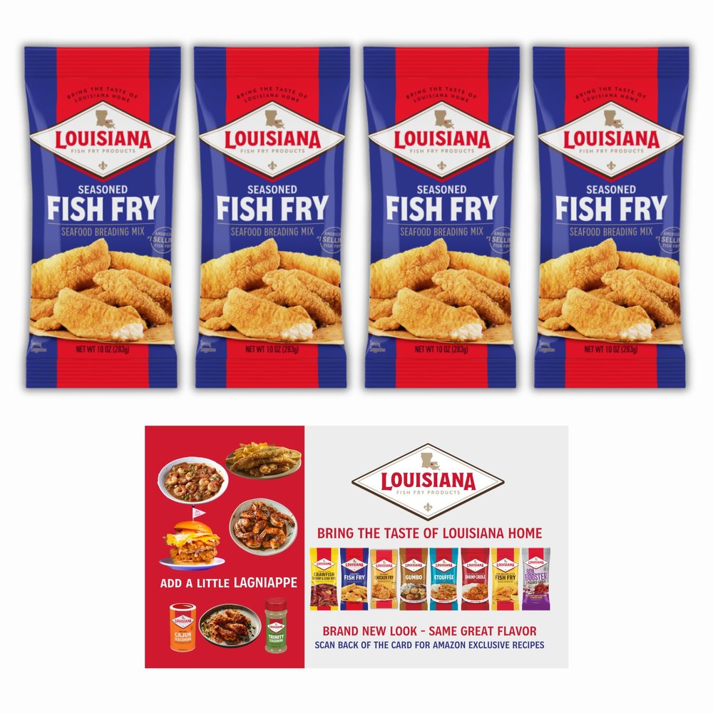 Louisiana Fish Fry, Seasoned Fish Fry, 10 oz (Pack of 4)