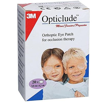 3M India 3M Opticlude Orthoptic Boy's&Girl's Coloured Junior Eye Patches (Mini Size) -Box of 20 (Pack of 1)