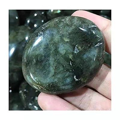 1pc Natural Gemstone Labradorite Palm Stones Crystal for feng Shui 90-110g