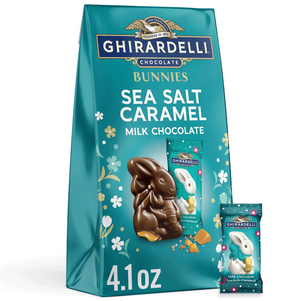 GHIRARDELLI Milk Chocolate Sea Salt Caramel Bunnies, 4.1 OZ Bag