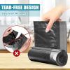 100 Count Small Trash Bags, JUKFITA 4 Gallon Trash Bags Drawstring, Black Small Garbage Bags for Bathroom Kitchen Office Bedroom, Unscented view 3