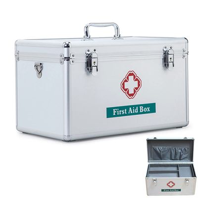 XYEJL Portable Medication Lock Box,Lockable Emergency Package Storage Box with Handle Contain Removable Tray,Suitable for Home, Travel, Camping, Workplace,16in