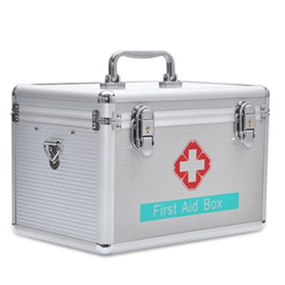 XYEJL Portable Medication Lock Box,Lockable Emergency Package Storage Box with Handle Contain Removable Tray,Suitable for Home, Travel, Camping, Workplace,10in