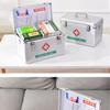 XYEJL Portable First Aid Kit,Lockable Emergency Package Storage Box with Portable Handle,for Home Travel Workplace Nurse Offices,Silver,16in view 2