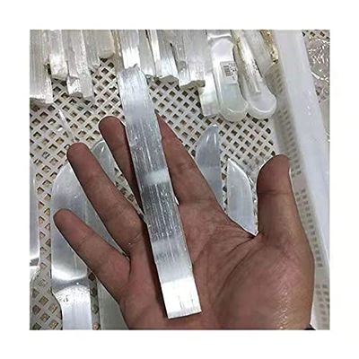 1pc raw White Selenite Rough Stick Crystals Healing Stones for Folk Crafts