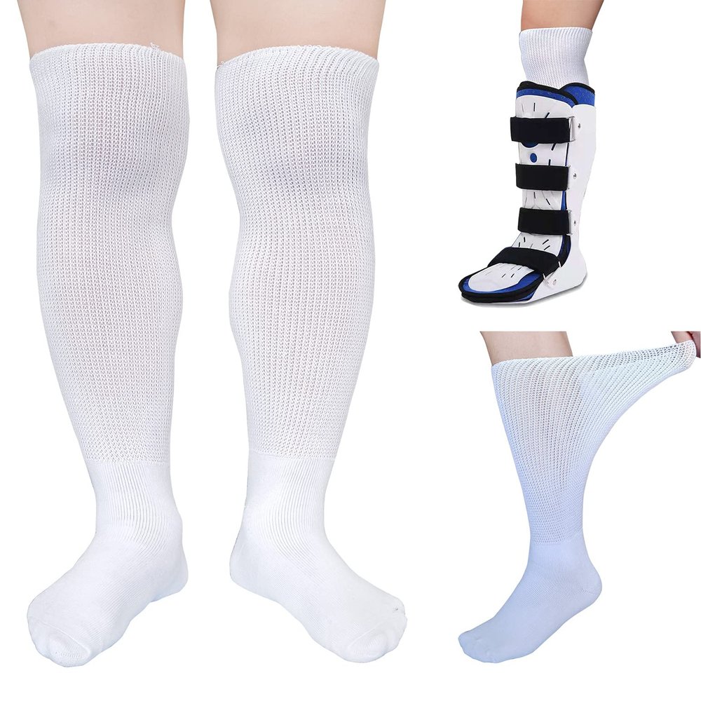2 Pairs Replacement Sock for Air cast Walking Boot Walker Brace - Air Cam Walkers Fracture Orthopedics Boot-Liner Cast Sock 2 Pairs