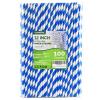 12 Inch Disposable Paper Drinking Straws Large and Tall, 8mm Wide - for Long Drinks, Smoothies, Milkshakes - Blue, 100 Counts - Eco-friendly view 1