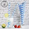 12 Inch Disposable Paper Drinking Straws Large and Tall, 8mm Wide - for Long Drinks, Smoothies, Milkshakes - Blue, 100 Counts - Eco-friendly view 2