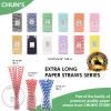 12 Inch Disposable Paper Drinking Straws Large and Tall, 8mm Wide - for Long Drinks, Smoothies, Milkshakes - Blue, 100 Counts - Eco-friendly view 4