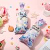 100 Pieces Floral Thank You Treat Bags Floral Cellophane Bags Blessing Candy Bag Flower Pattern Cello Treat Bags with 150 Pieces Silvery Twist Ties for Chocolate Candy Snacks Cookies Birthday Party view 4