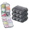 10 Grids Pill Cases Small Pill Organizer Box Weekly Travel Pill Organizer Portable Pocket Pill Case Holder Plastic Waterproof Container Box for Purse Pills Vitamin Fish Oil Daily Travel Use (4 Pieces) view 1