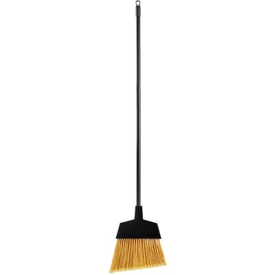 10 Pack! 12" Recycled Angled Broom with Flagged Bristles and 48" Handle EXTRA Dust Pan Cleaning Brush Outdoor Broom Heavy Duty Broom Outside Broom