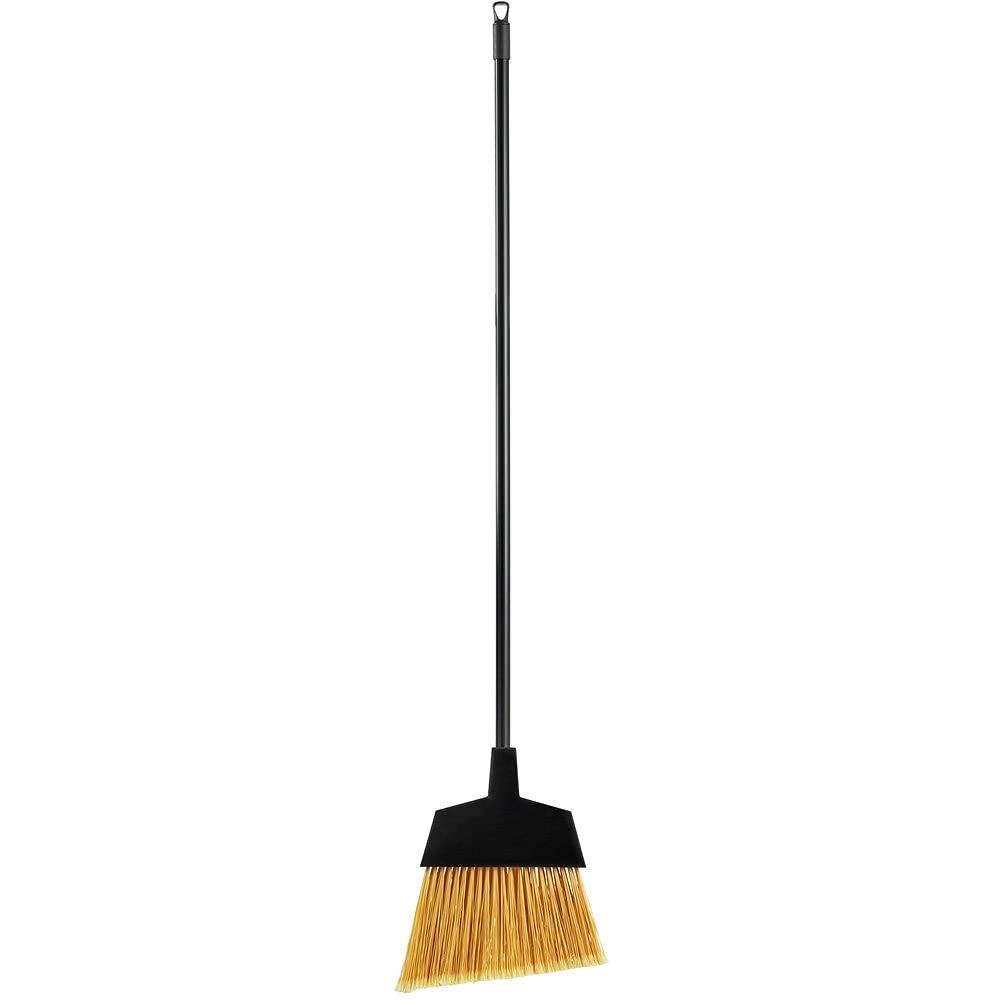 10 Pack! 12" Recycled Angled Broom with Flagged Bristles and 48" Handle EXTRA Dust Pan Cleaning Brush Outdoor Broom Heavy Duty Broom Outside Broom