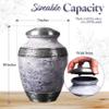Cremation Urn for Adult Human Ashes - Large Handcrafted Funeral Memorial with Striking White (Pearl) Design (Aluminum - 10 Inch Height x 7 Inch Width) view 4