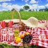 Outus 100 Pcs Popcorn Bags for Party Popcorn Treat Bags Red and White Stripe Carnival Candy Containers with a Roll of Red Ribbon for Circus Carnival Party Birthday Favor view 3