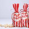 Outus 100 Pcs Popcorn Bags for Party Popcorn Treat Bags Red and White Stripe Carnival Candy Containers with a Roll of Red Ribbon for Circus Carnival Party Birthday Favor view 4