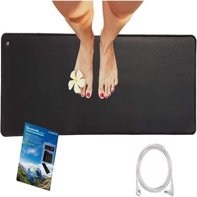 Grounding Mat Plus Grounding Cord. Grounded Foot Therapy, Grounding Desk Mat, Grounding Keyboard Mat to Protect The Body, Improve Energy, Relieve Pain,Sleep Assist (11.6X39 in)