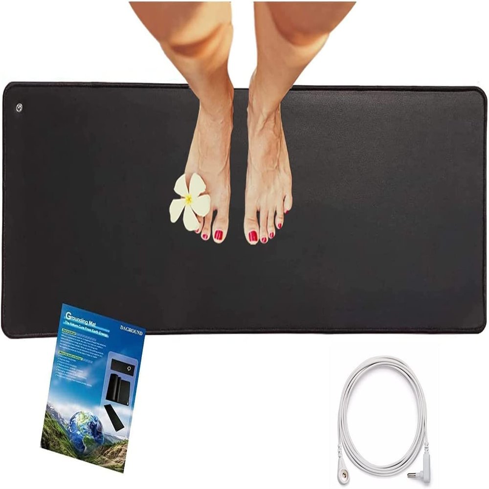 Grounding Mat Plus Grounding Cord. Grounded Foot Therapy, Grounding Desk Mat, Grounding Keyboard Mat to Protect The Body, Improve Energy, Relieve Pain,Sleep Assist (11.6X39 in)