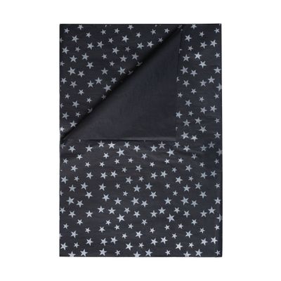Black Tissue Paper with Silver Stars,for Christmas, Wedding, Art Craft Idea, Party Favors Goody Bags,50 Sheets,20 in x 28 in Each