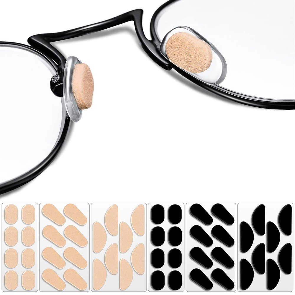 96 Pairs of Eyeglasses Nose Pads Glasses Support Nose Pads Soft Foam Self-Adhesive Nose Pads Sponge Anti-Slip Nose Pads for Sunglasses, Glasses, Children's Glasses (1 mm)