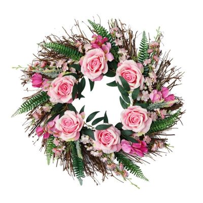 YYDFPIIA Artificial Rose Flower Wreath Door Wreath for Home Party Indoor Outdoor Window Wall Wedding Decoration