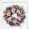 YYDFPIIA Artificial Rose Flower Wreath Door Wreath for Home Party Indoor Outdoor Window Wall Wedding Decoration view 2
